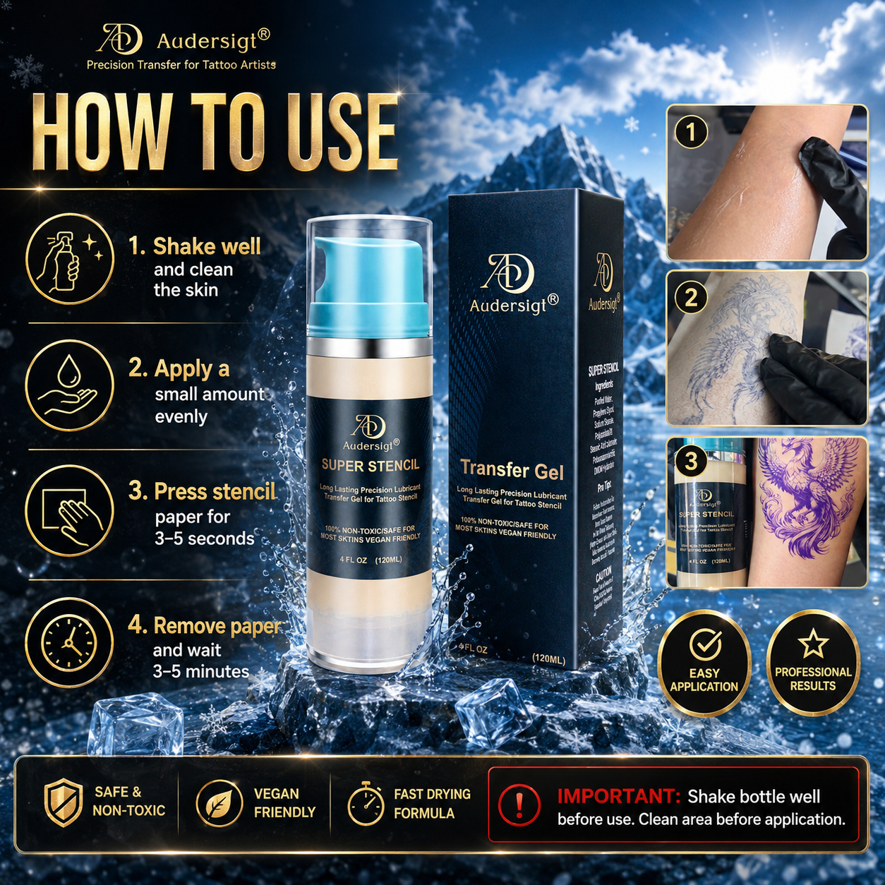 120ml Tattoo Stencil Transfer Gel — product in use