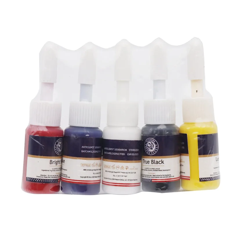 5ml inchiostro professionale per tatuaggio set - immagine 4