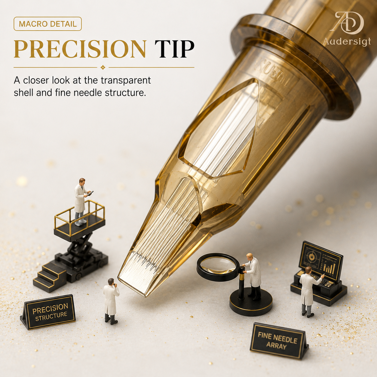 Audersigt Safety Round Liner Tattoo Cartridges — product in use