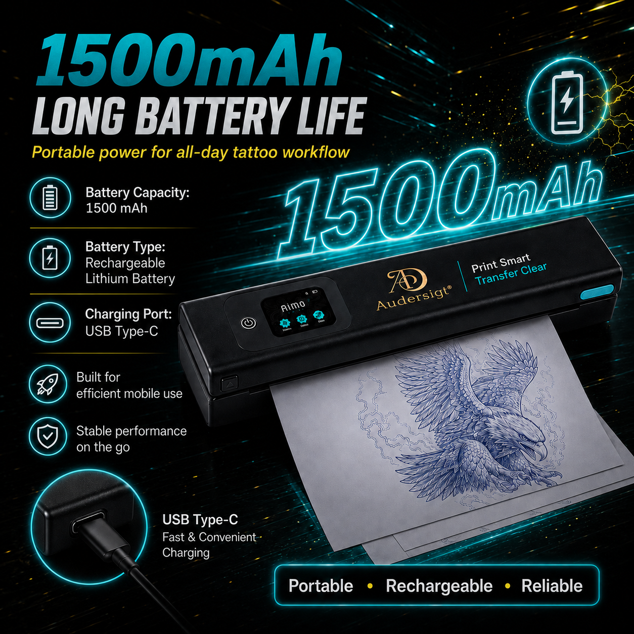 Audersigt X6 Bluetooth Thermal Tattoo Stencil Printer — product in use
