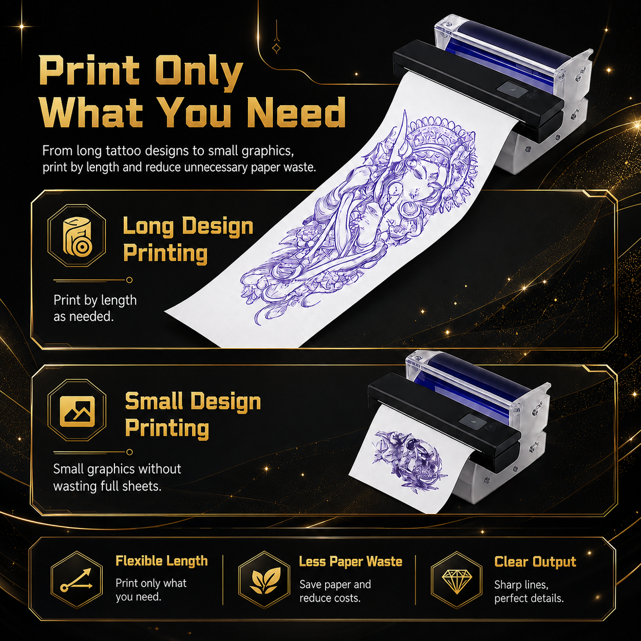 30m Thermal Tattoo Transfer Paper Roll & Holder Kit — product configuration