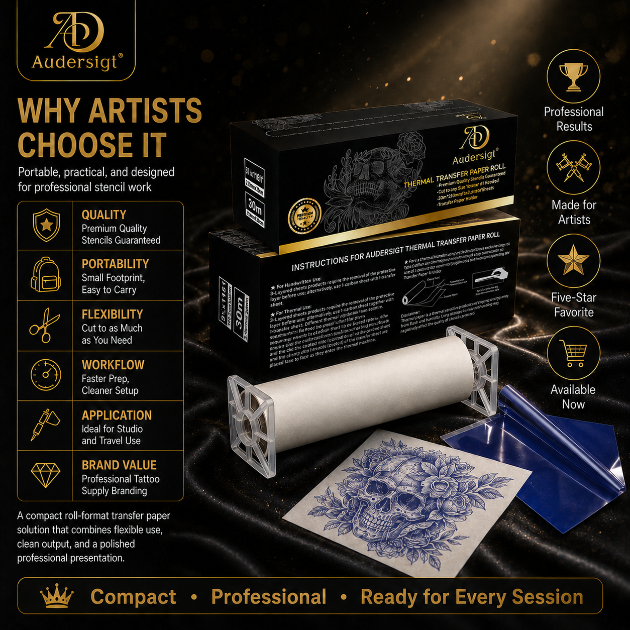 ورق النقل الحراري المتقدم HD Gold Label (الطباعة الآلية فقط) — إعداد المنتج