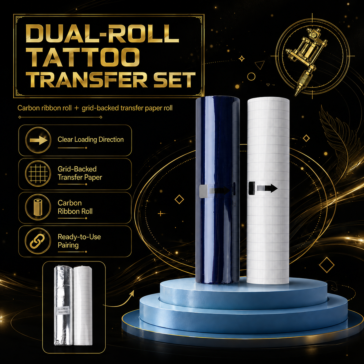 Rollo de papel térmico para stencil HD de 30 m — 210 mm — configuración del producto