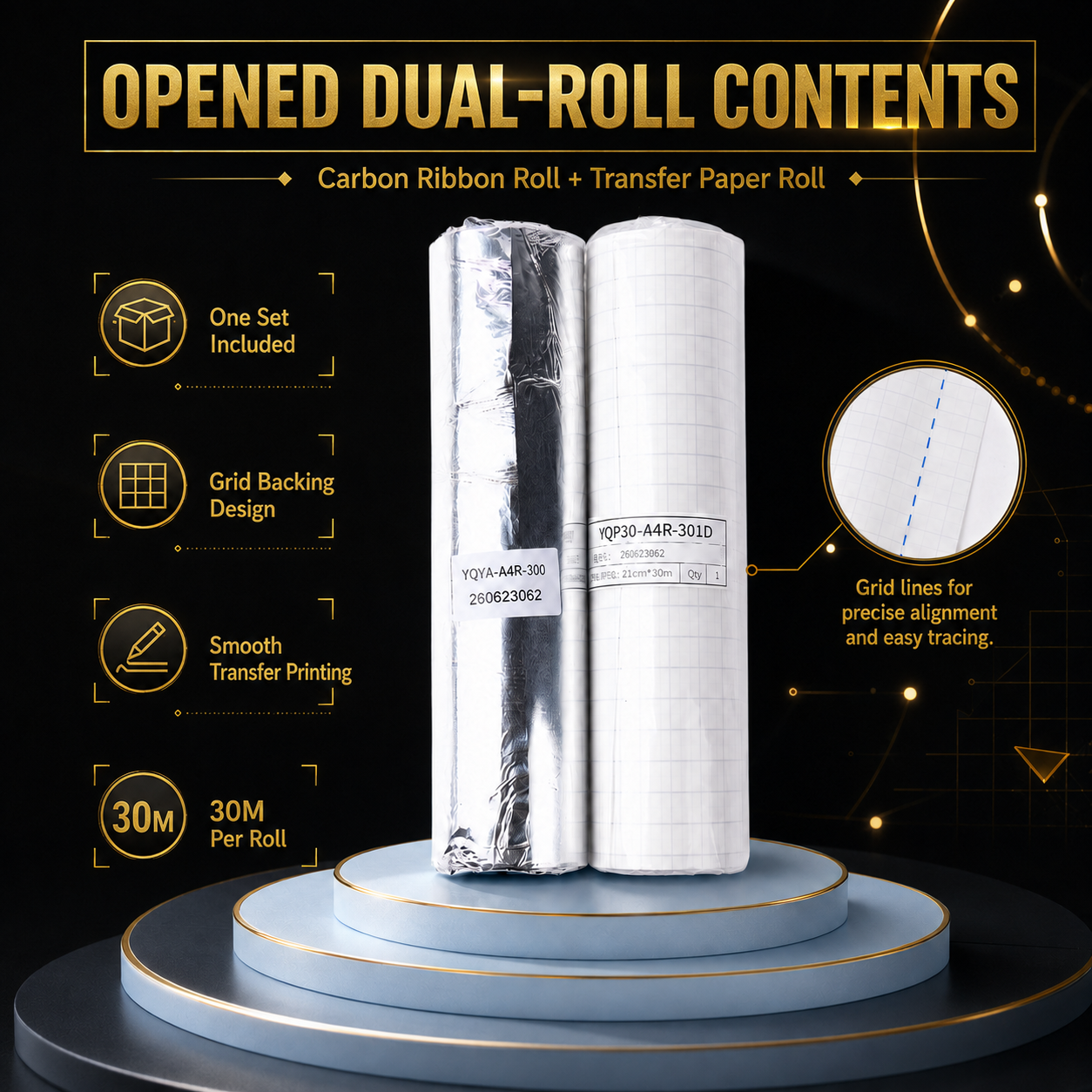 Rollo de papel térmico para stencil HD de 30 m — 210 mm — producto en uso