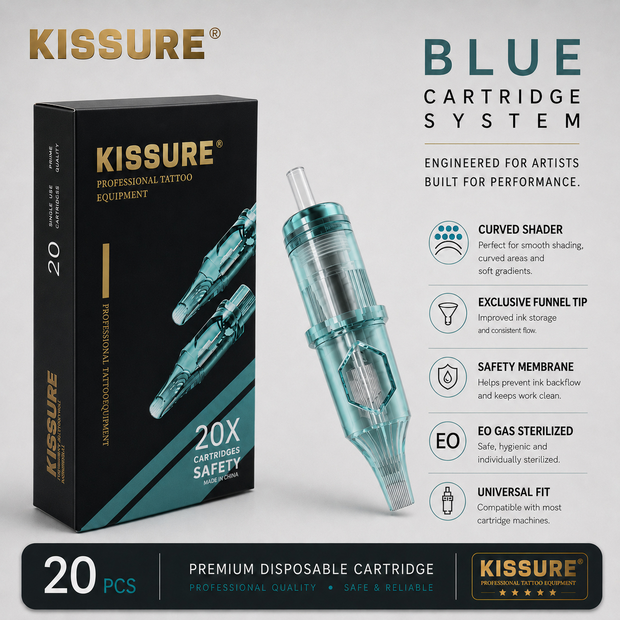 Cartuchos de tatuaje Kissure Curved Needle Array