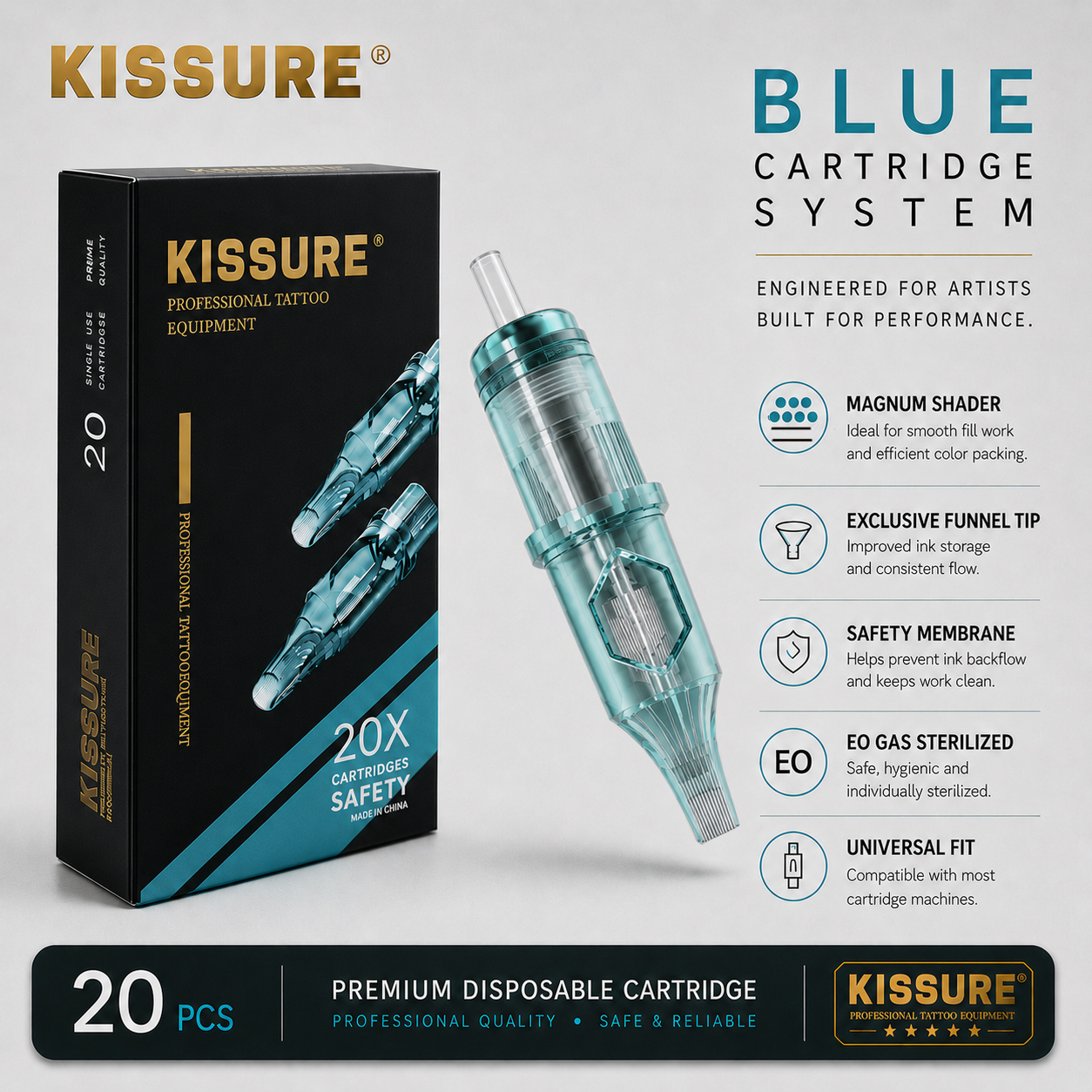 Cartuchos de tatuaje con aguja entrelazada Kissure M1