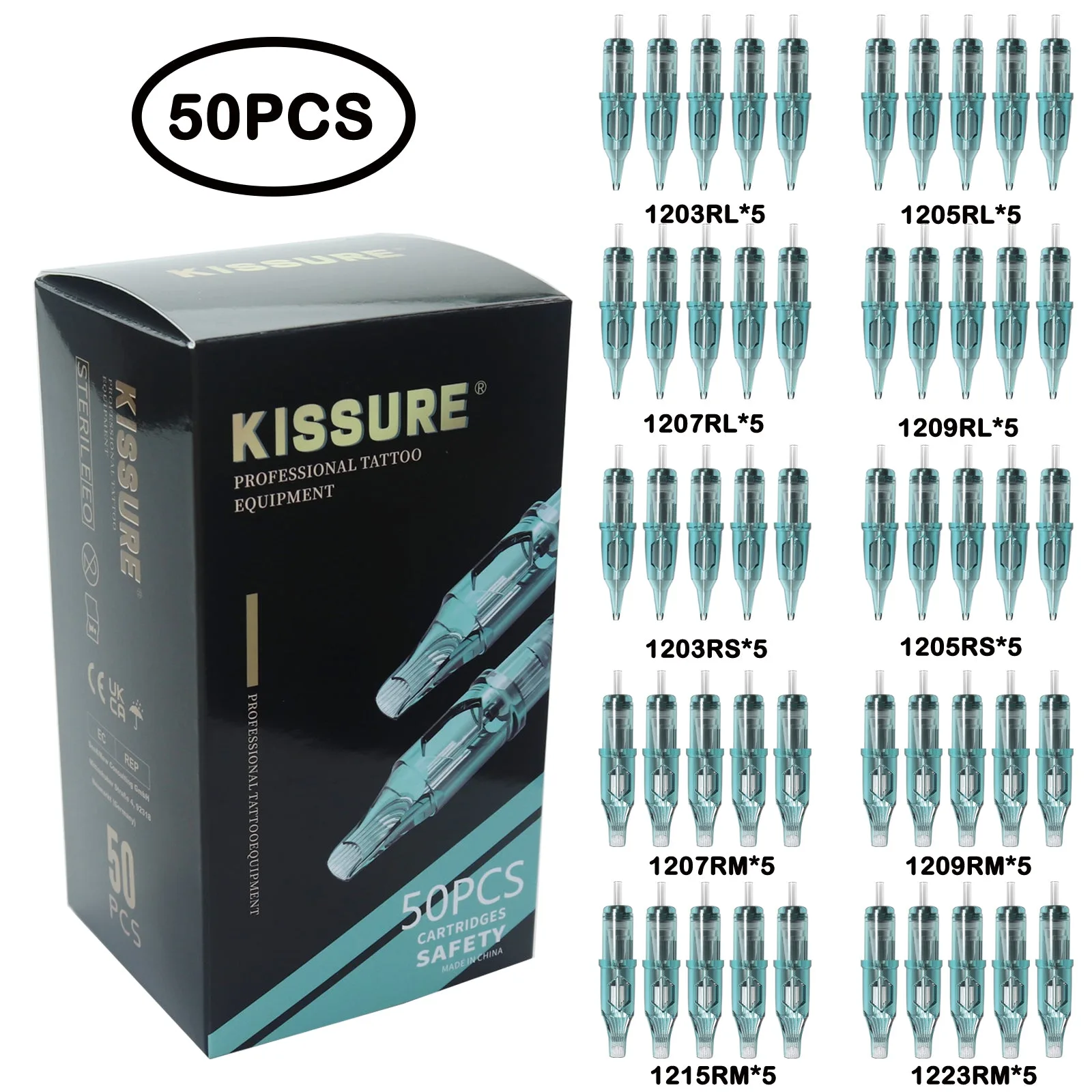 Kissure مختلطة كارتريدجات وشم (50)