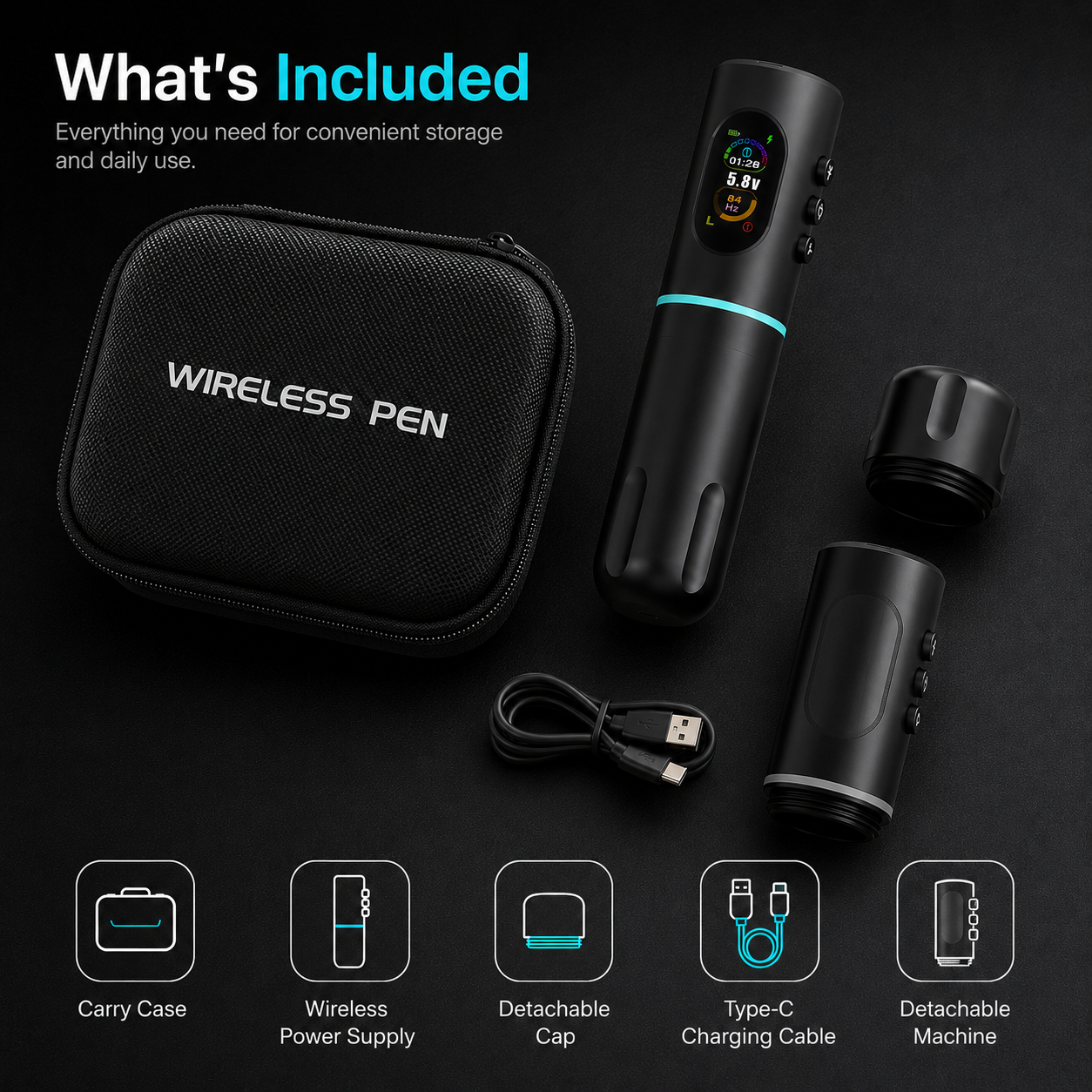 B6 Wireless RCA Tattoo Power Supply 2000mAh — product in use