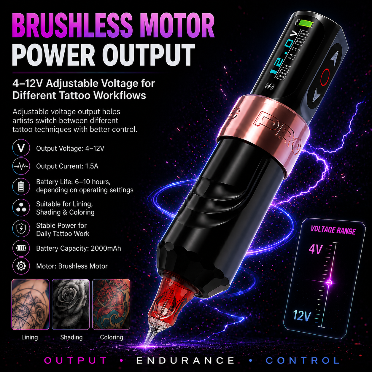 MAX PRO Brushless Motor Wireless Pen Machine | Audersigt Tattoo…