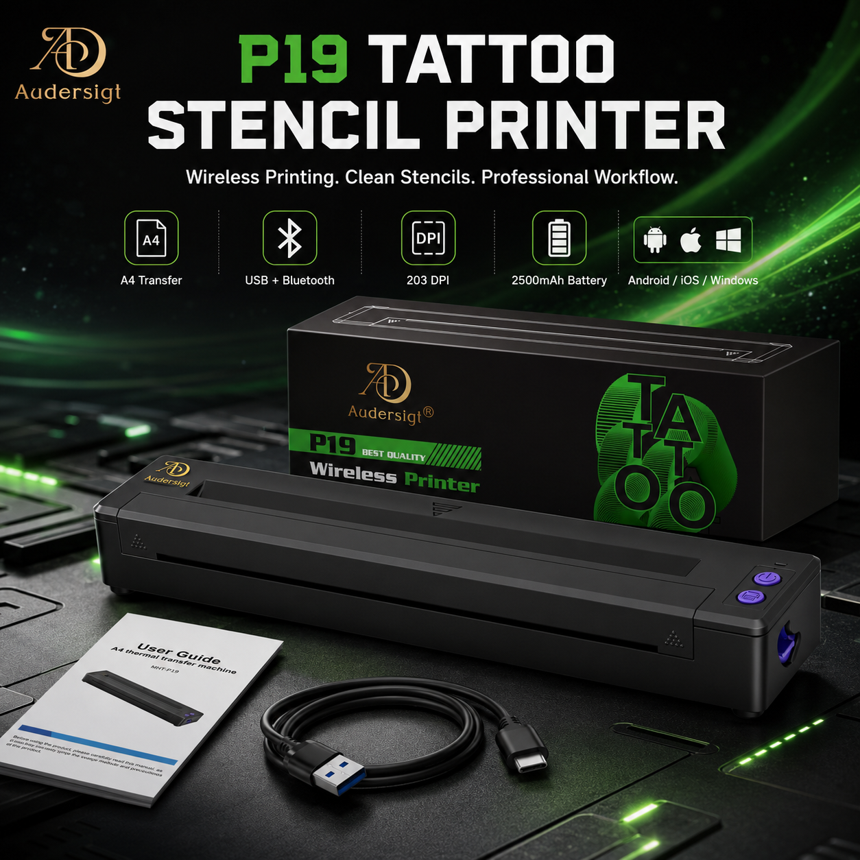 P19 Mini Bluetooth Thermal Tattoo Stencil Printer