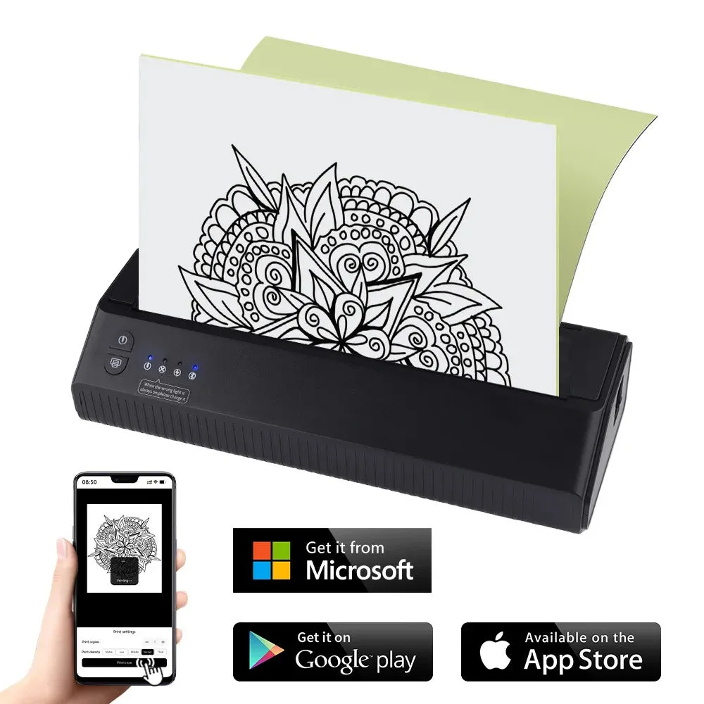 P8008 Mini 便携无线纹身热敏转印打印机 - 图片 2