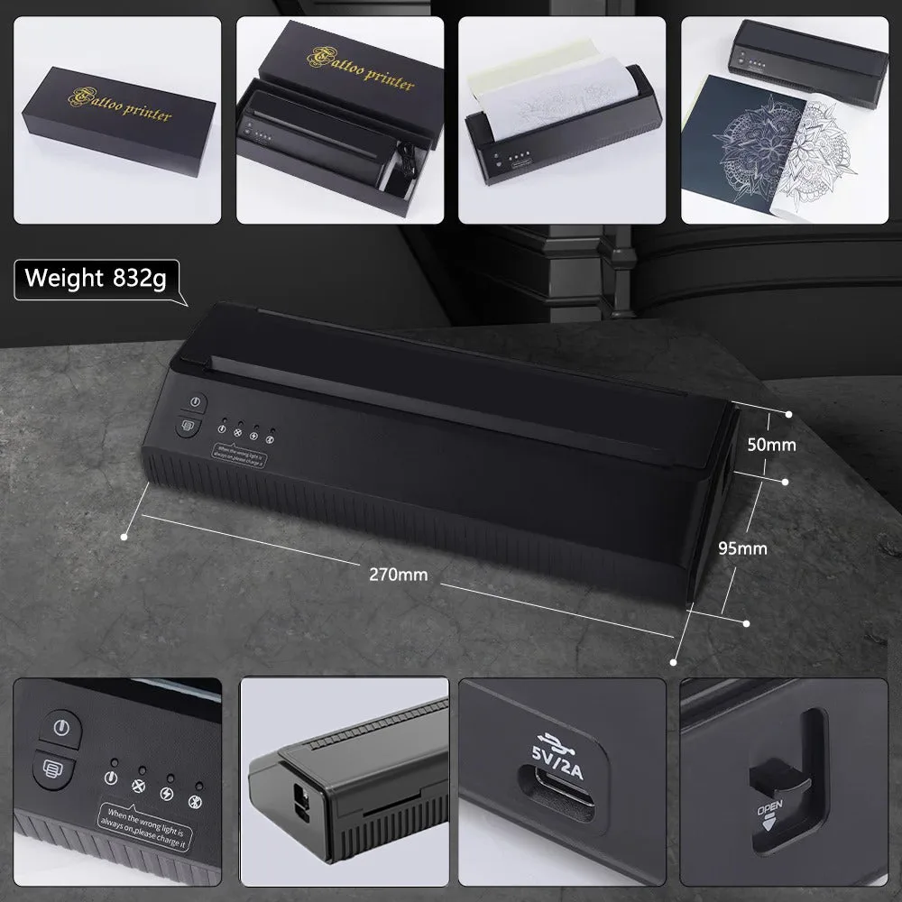P8008 Mini 便携无线纹身热敏转印打印机 - 图片 4