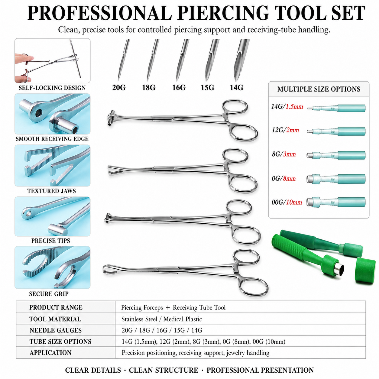 Stainless Steel Piercing Plier PR06 — product configuration