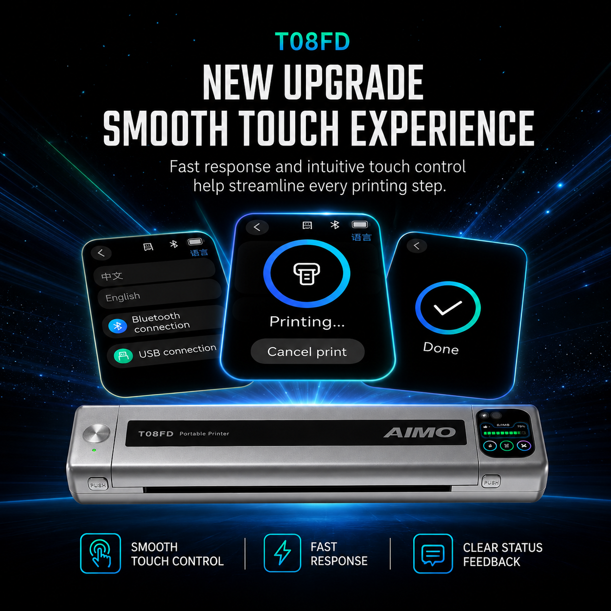 T08FD Bluetooth Thermal Tattoo Stencil Printer — product in use
