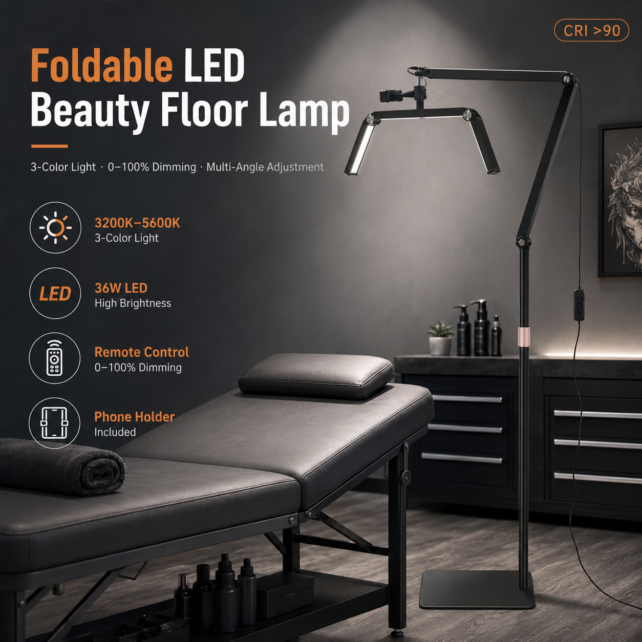 AC096 Foldable Floor Tattoo Work Light