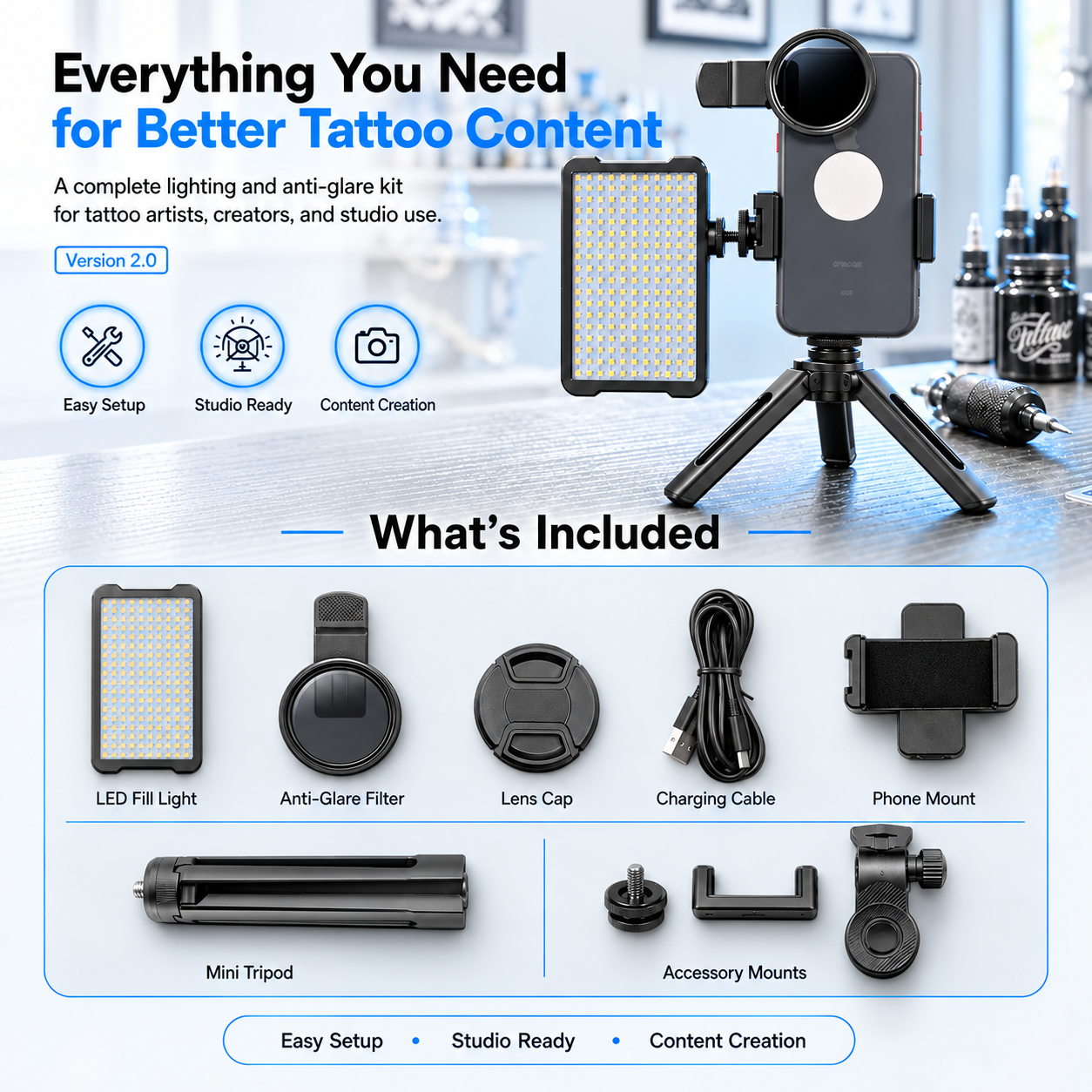 Tattoo Photography Anti-Glare Light Kit - image 4