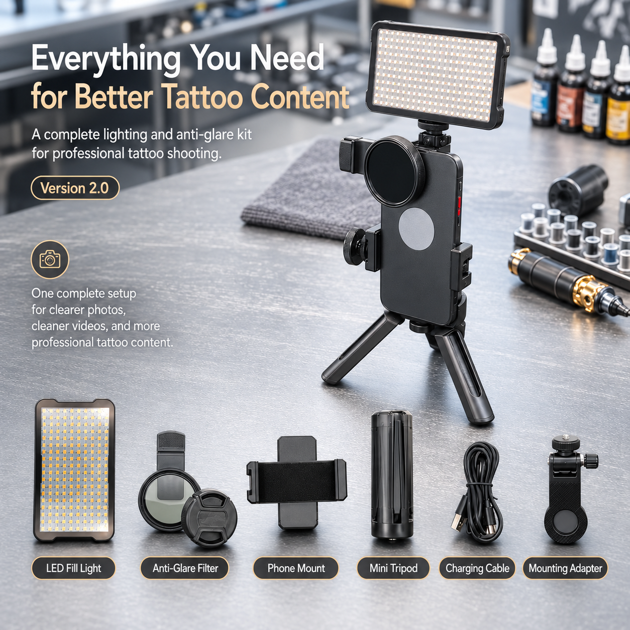 Tattoo Photography Anti-Glare Light Kit - image 7