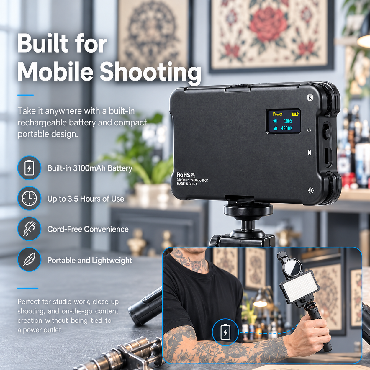 Tattoo Photography Anti-Glare Light Kit - image 2