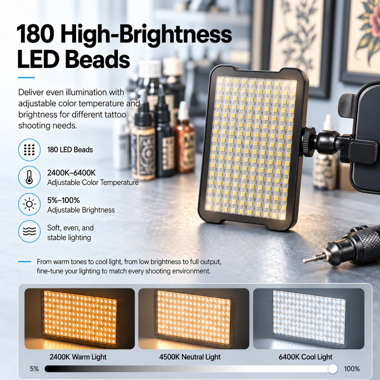 Tattoo Photography Anti-Glare Light Kit - image 3