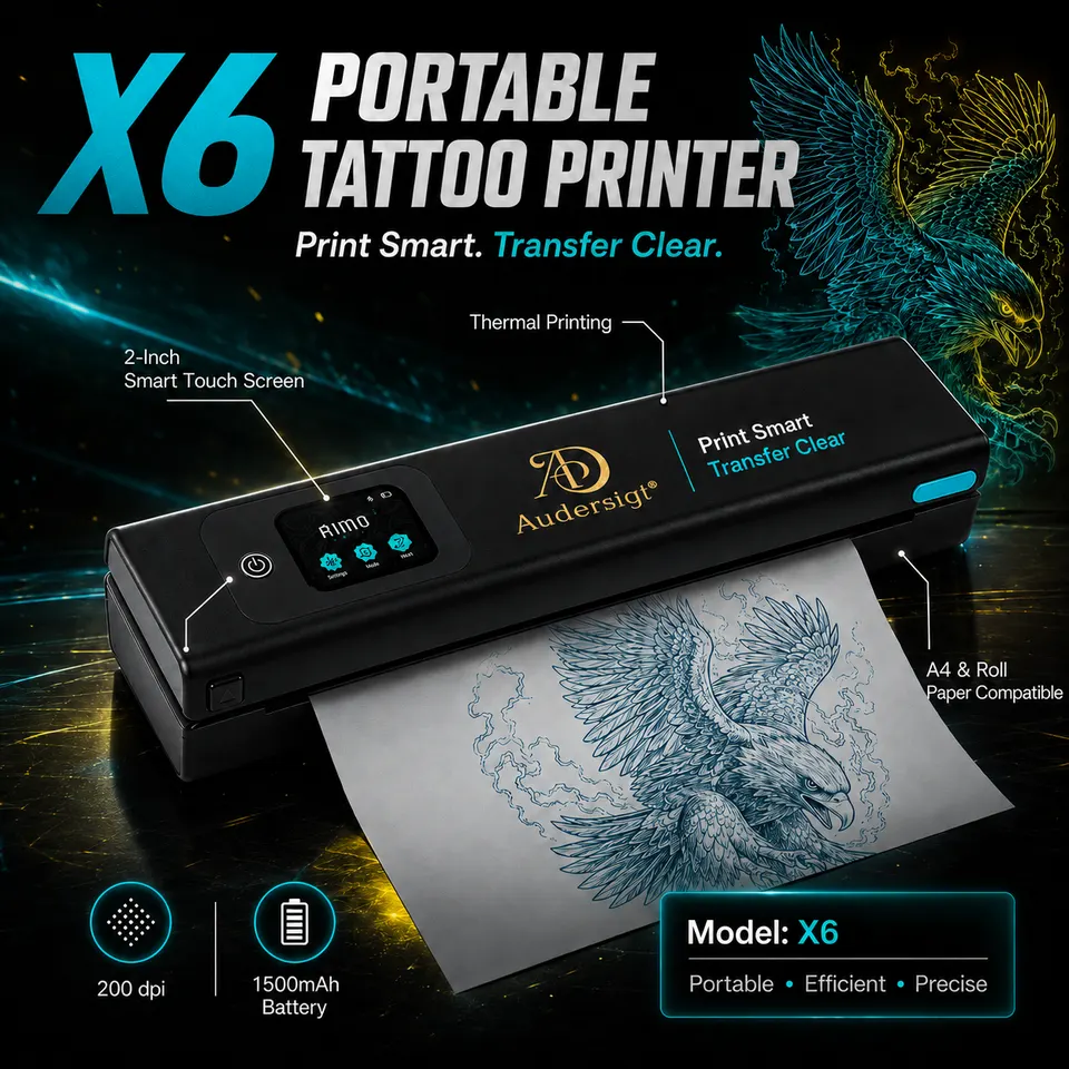 Audersigt X6 Bluetooth Thermo-Tattoo-Schablonendrucker