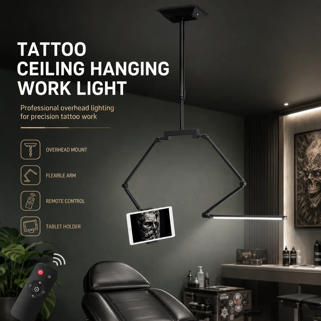 Multifunktionale deckenmontierte Tattoo-Arbeitsleuchte ohne Schatten