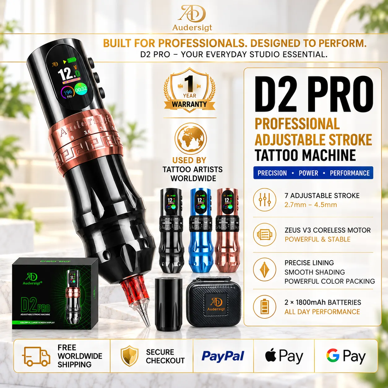 D2 Pro 無線刺青筆，第 3 張圖片