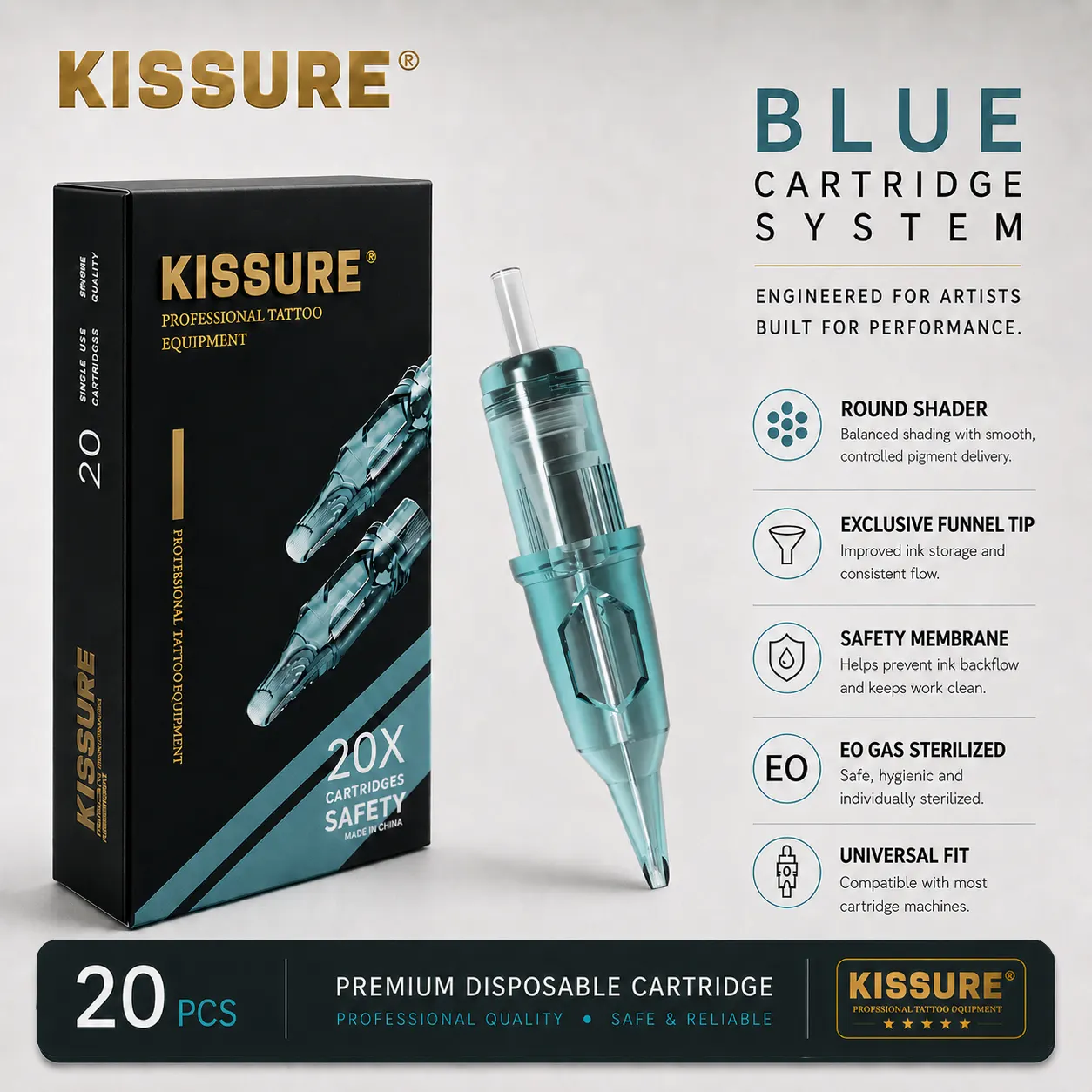 Kissure AD03 RS — картриджи для татуировки, 20 шт.