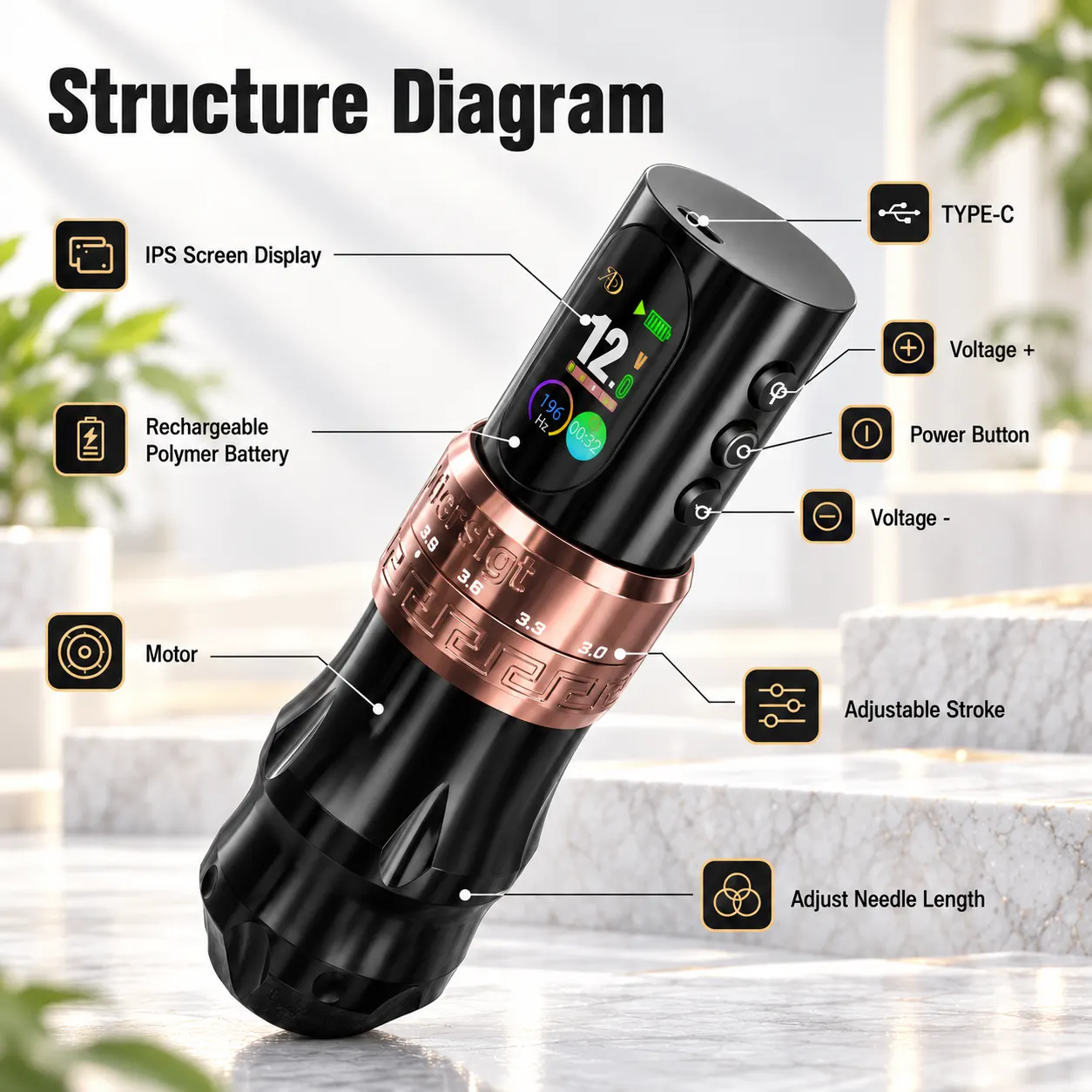 D2 Pro 無線刺青筆，第 11 張圖片