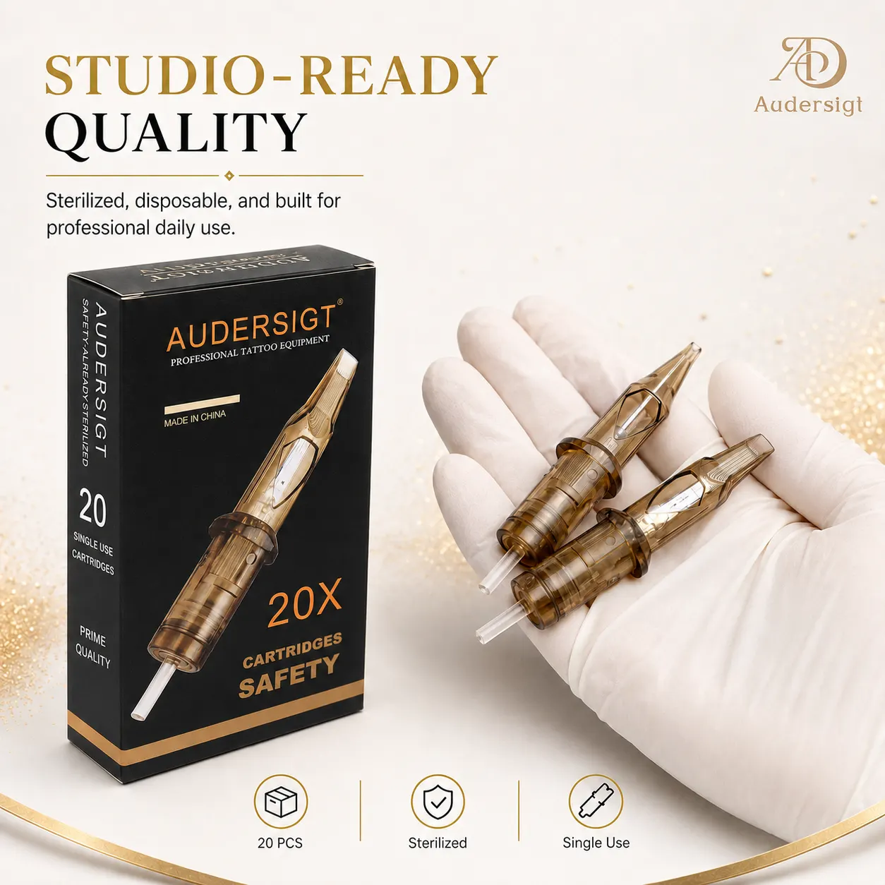 Audersigt Safety AD01 RS — kartridże do tatuażu, 20 szt. — zdjęcie 5